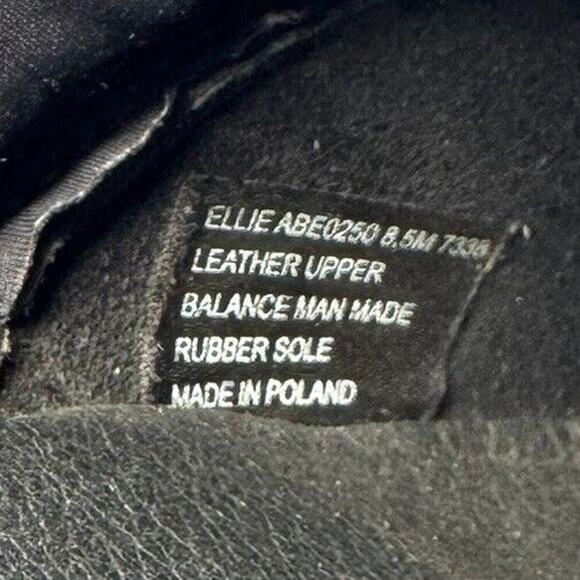 Abeo Black Patent Leather Stapled Clog Grid Pattern Ellie 8.5M Rubber Sole - Picture 9 of 10